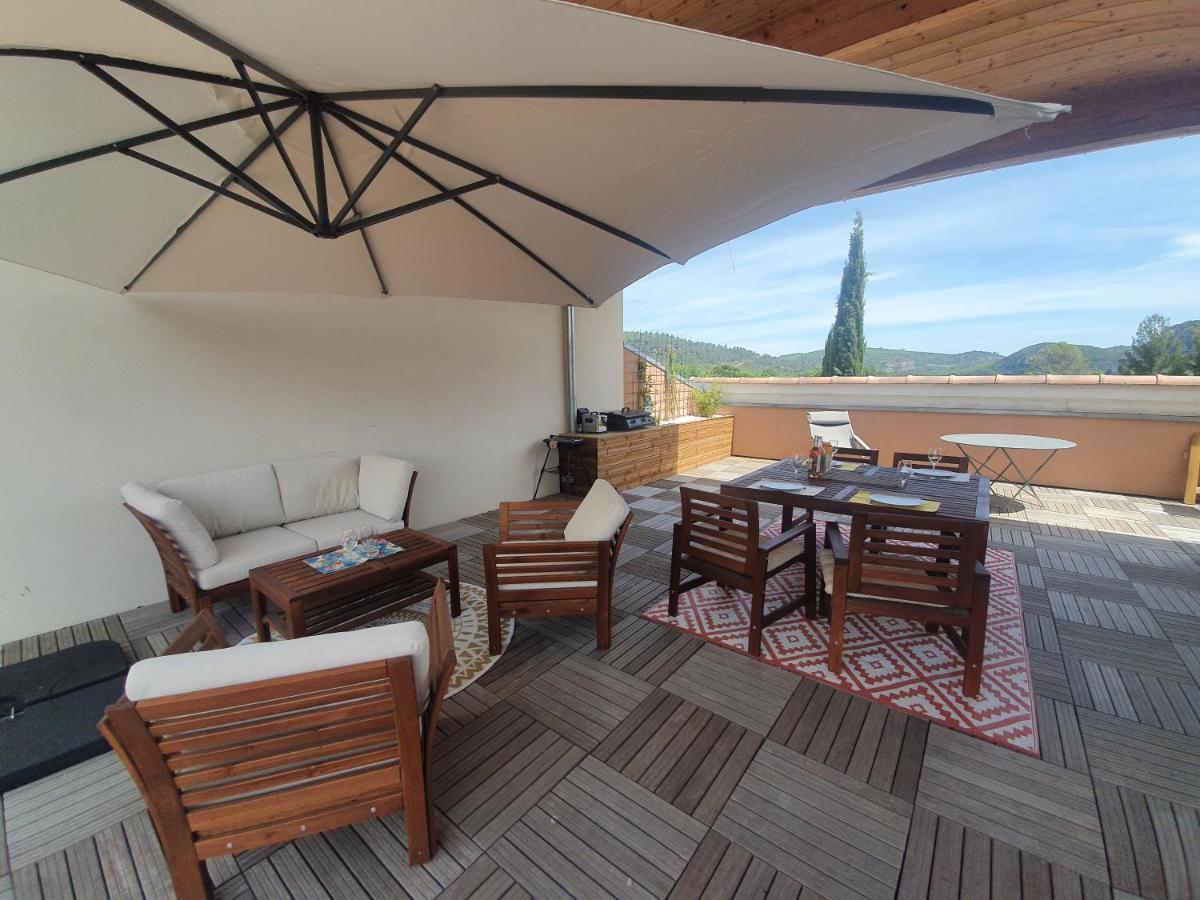 Terrasse 130M2 Panoramique Avec Climatisation Piscine - 3 Chambres グレウー・レ・バン エクステリア 写真
